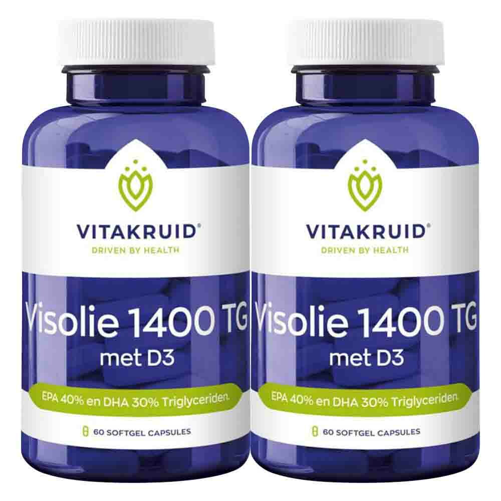 2x Vitakruid Visolie 1400 TG Met D3 60 capsules