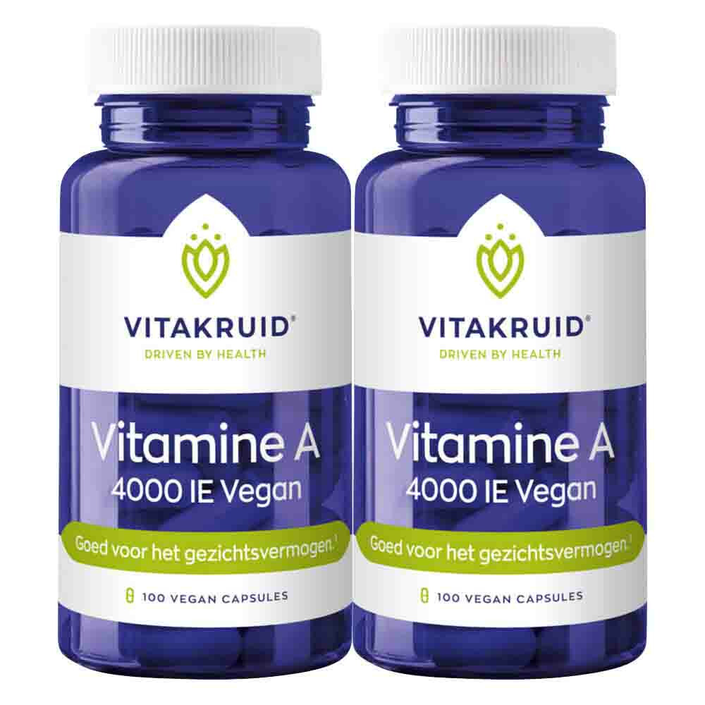 2x Vitakruid Vitamine A 4000 IE Vegan 100 capsules