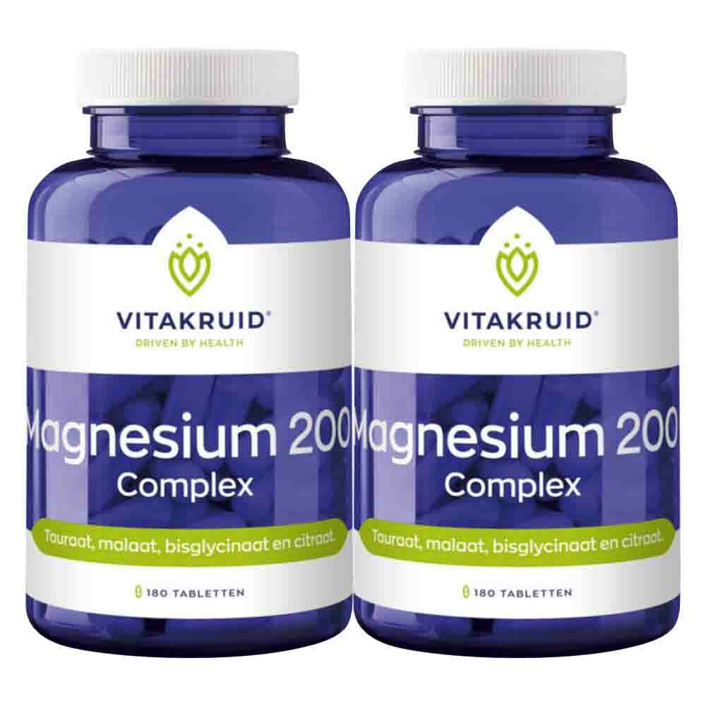 2x Vitakruid Magnesium 200 Complex 180 tabletten