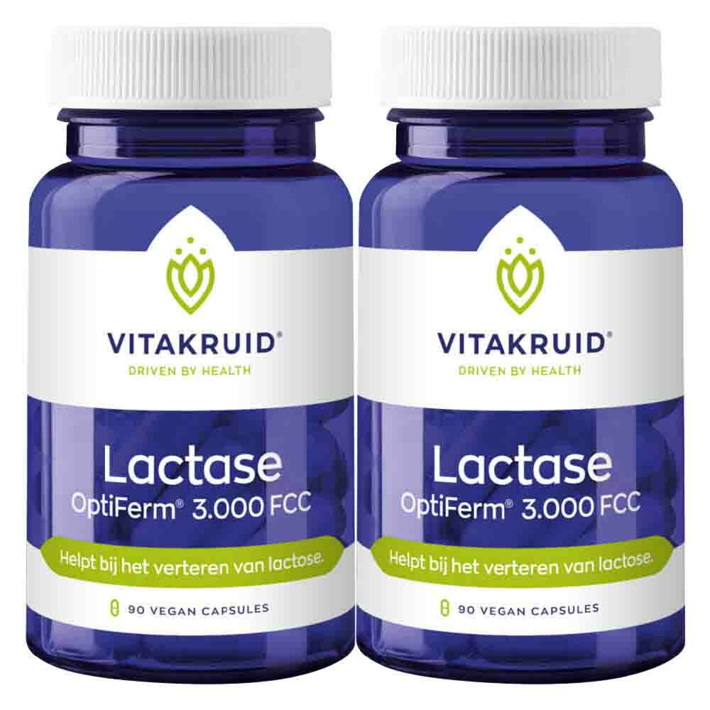Gratis Verzending: 2x Vitakruid Lactase Optiferm 3000 Fcc 90 capsules