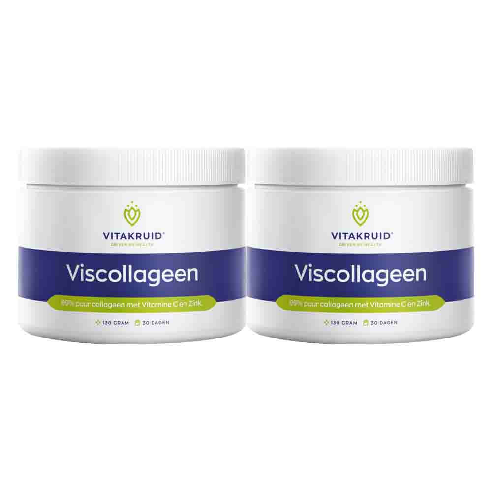 Gratis Verzending: 2x Vitakruid Pure Viscollageen Poeder Met C en Zink 130 gr