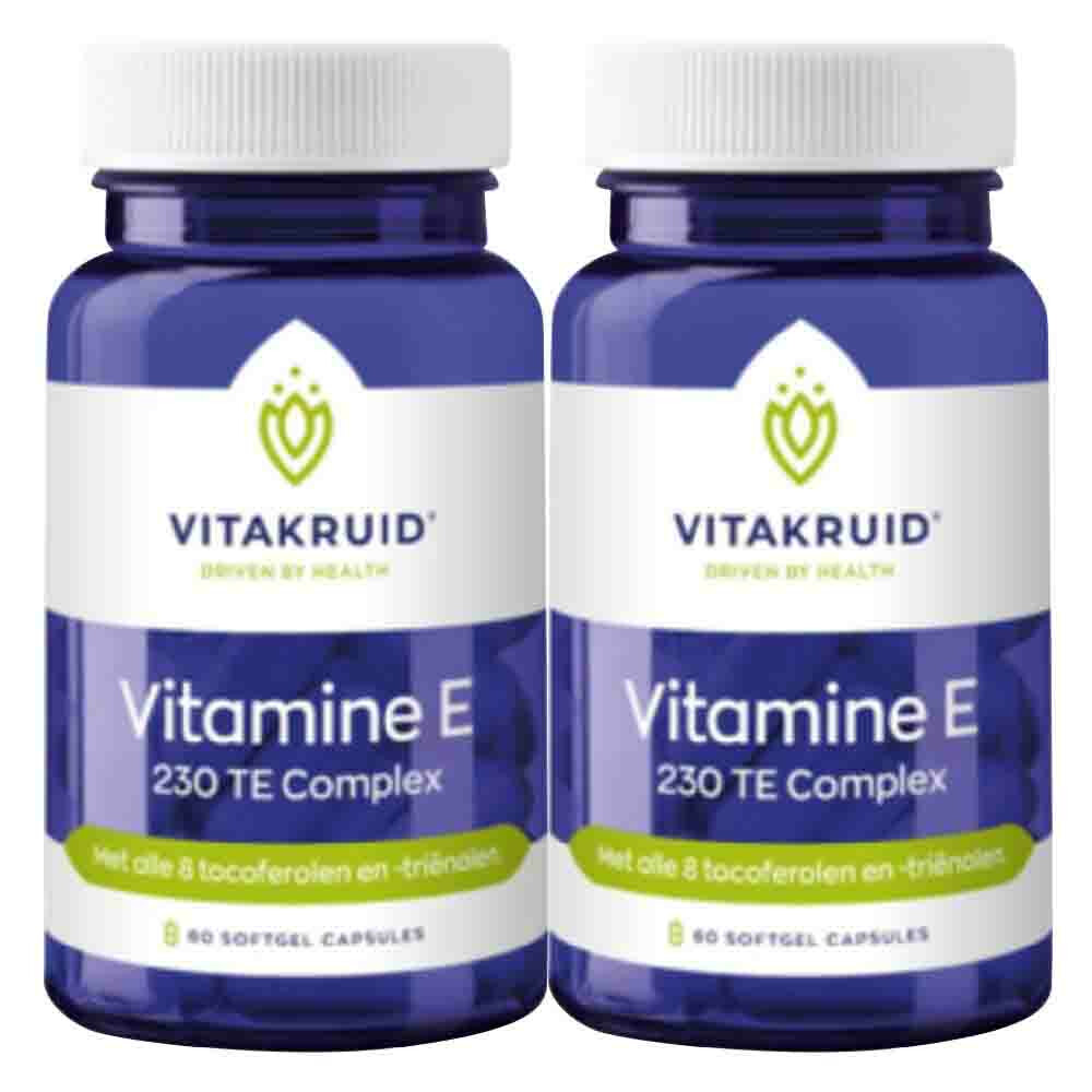 2x Vitakruid Vitamine E 230 TE Complex 60 capsules