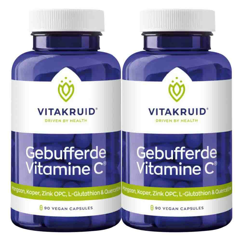 2x Vitakruid Gebufferde Vitamine C 90 vegacapsules