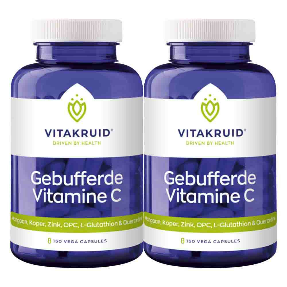 2x Vitakruid Gebufferde Vitamine C 150 vegacapsules