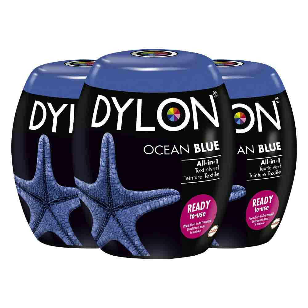 3x Dylon Textielverf Ocean Blue 350 gr