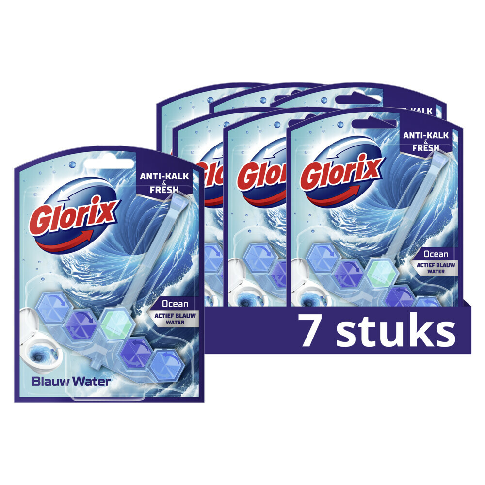 7x Glorix Toiletblok Blauw Water Ocean