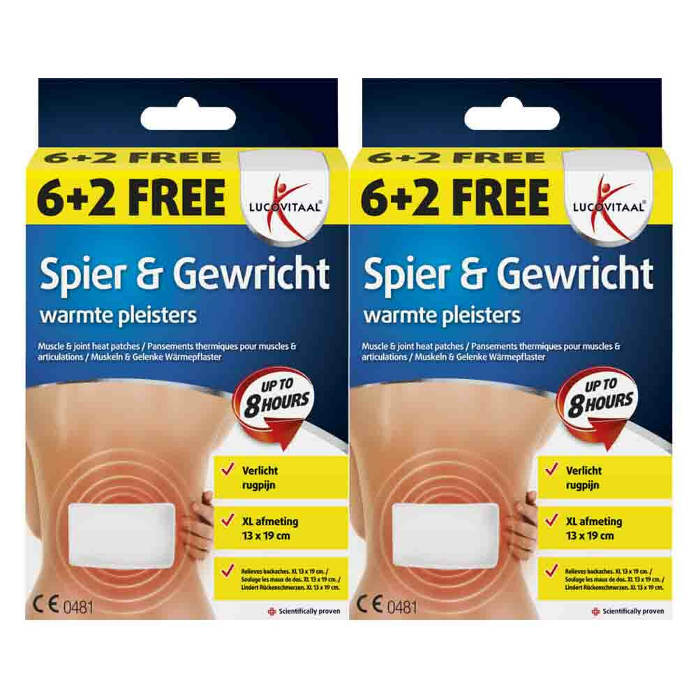 2x Lucovitaal Warmtepleister Rug 8 stuks