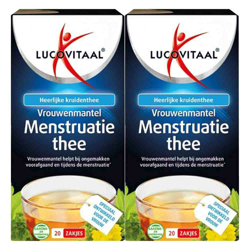 2x Lucovitaal Vrouwenmantel Menstruatie Thee Vegan 20 stuks