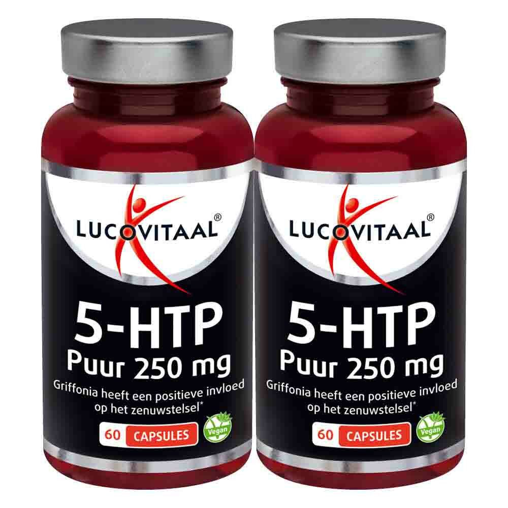 Gratis Verzending: 2x Lucovitaal 5-HTP Puur 250mg Vegan 60 capsules