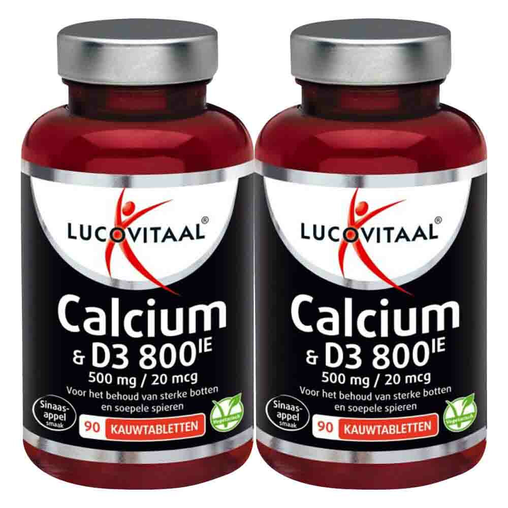 Gratis Verzending: 2x Lucovitaal Calcium 500mg + D3 20 mcg Kauwtabletten 90 kauwtabletten