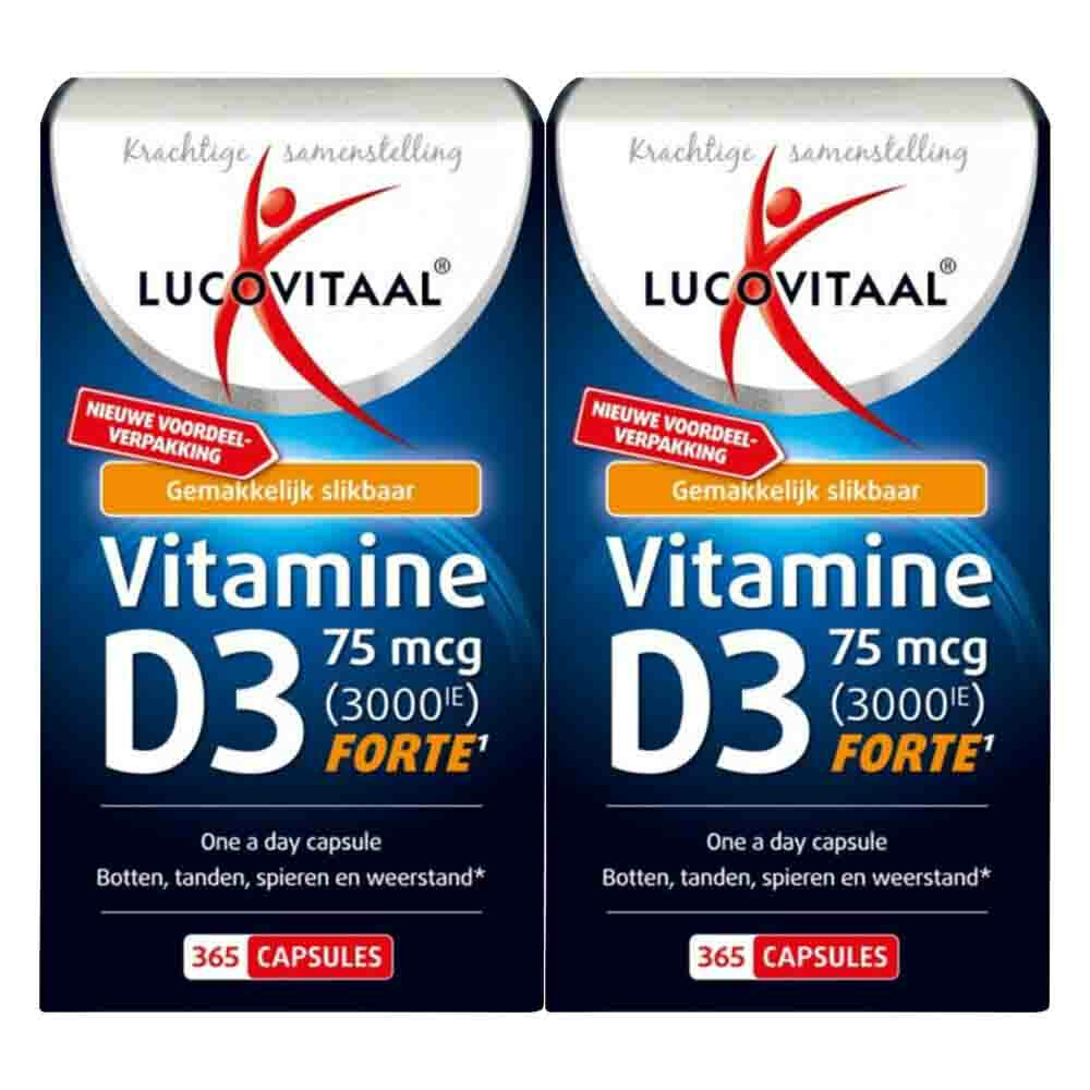 2x Lucovitaal Vitamine D3 D3 75mcg (3000IE) Forte 365 capsules