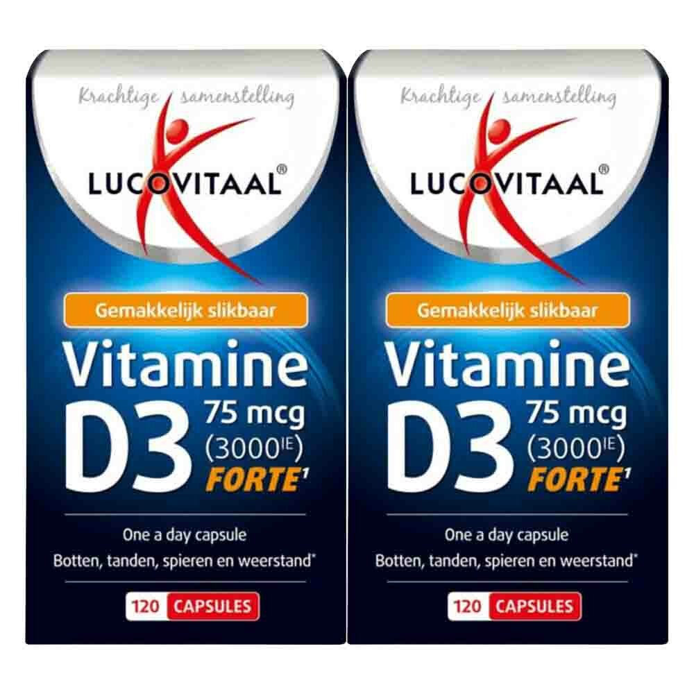 2x Lucovitaal Vitamine D3 D3 75mcg (3000IE) Forte 120 capsules