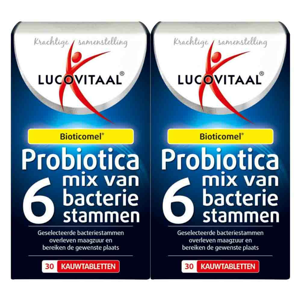 2x Lucovitaal Probiotica Mix van Bacteriën 30 kauwtabletten