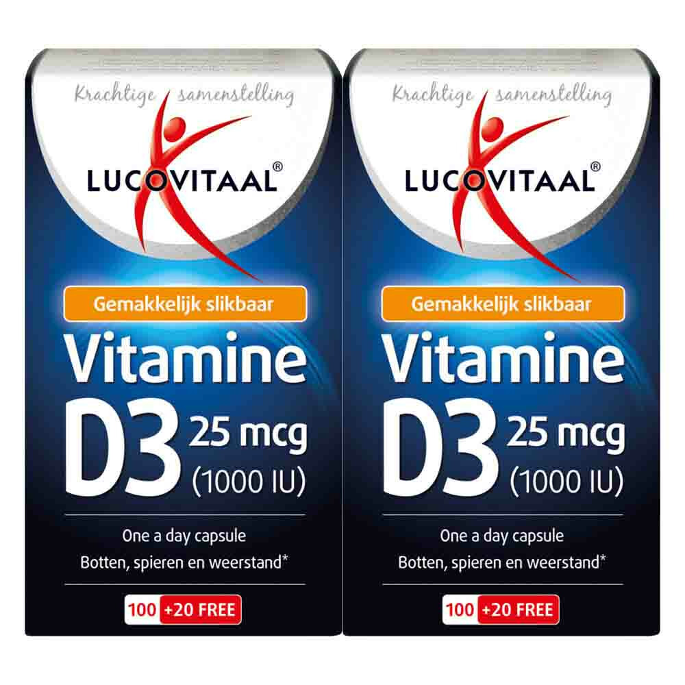 2x Lucovitaal Vitamine D3 25mcg 120 capsules