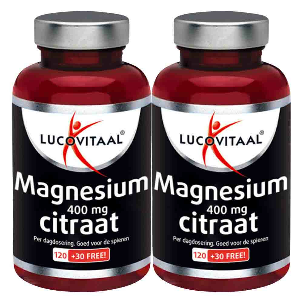 Gratis Verzending: 2x Lucovitaal Magnesium Citraat 400mg 150 tabletten