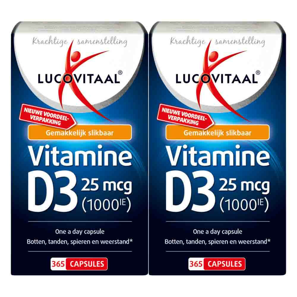 2x Lucovitaal Vitamine D3 25mcg 365 capsules