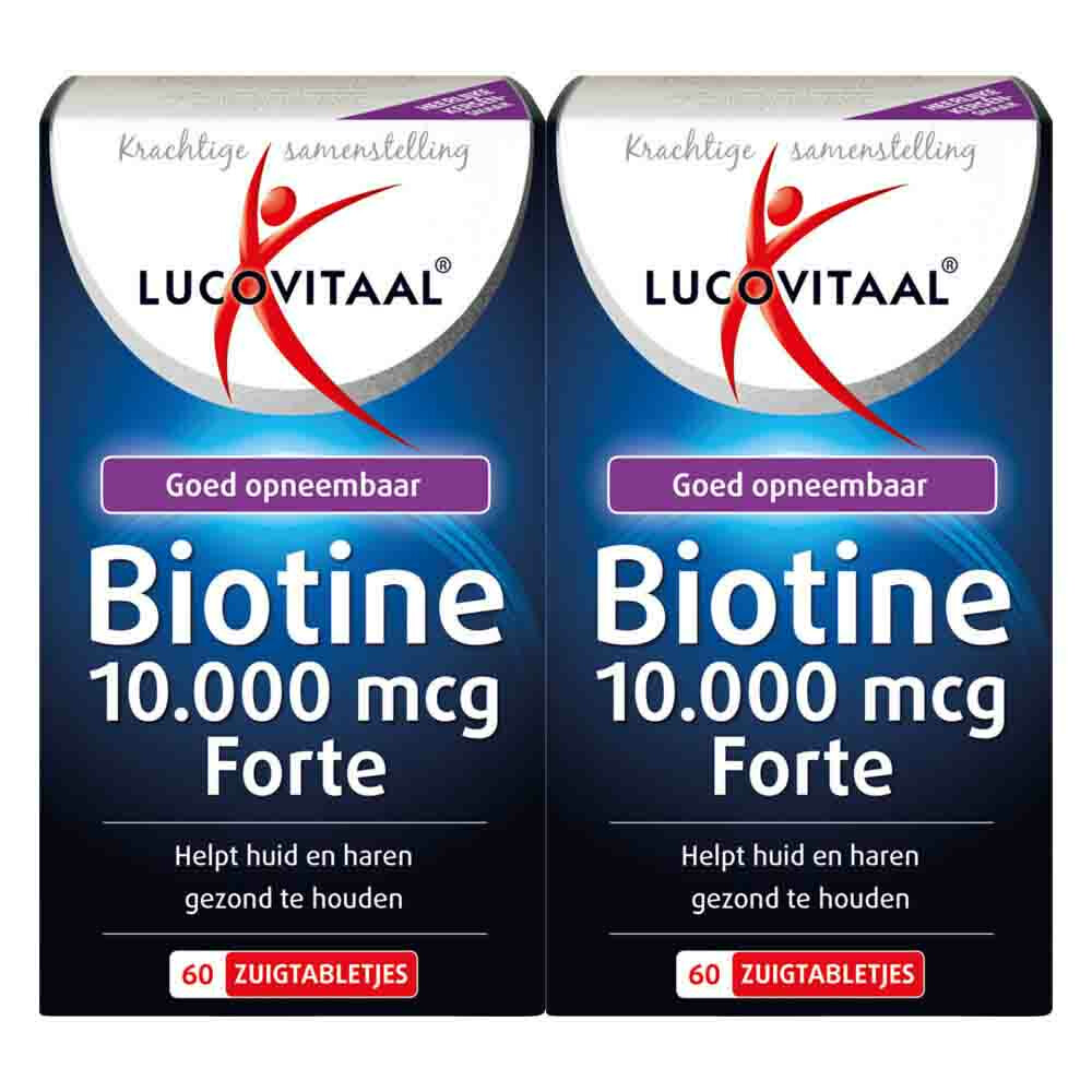 Gratis Verzending: 2x Lucovitaal Biotine 10.000 mcg Forte 60 zuigtabletten