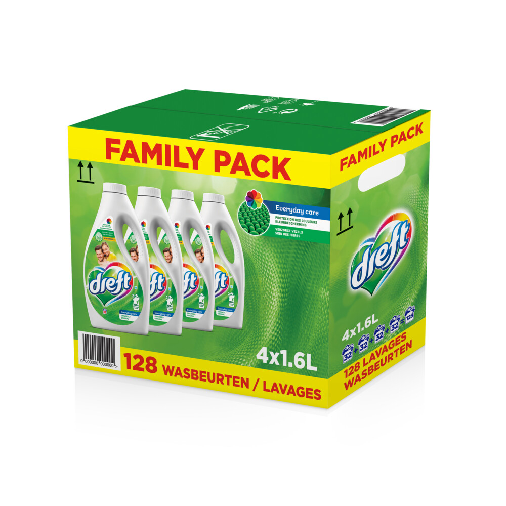 Dreft Vloeibaar Wasmiddel Regular Family pack 4 x 32 wasbeurten = 128 wasbeurten