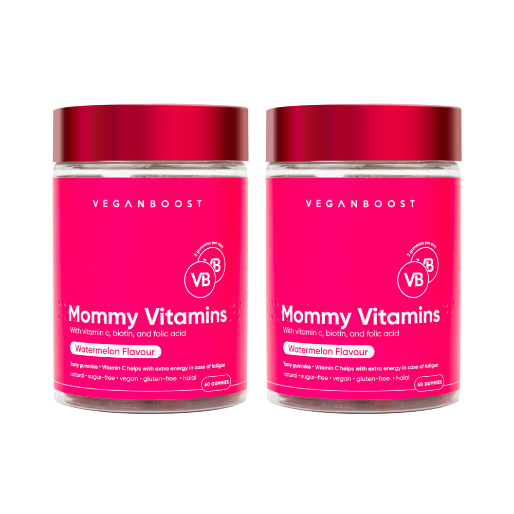 Gratis Verzending: 2x Veganboost Hair Vitamins Mommy Watermeloen 60 gummies