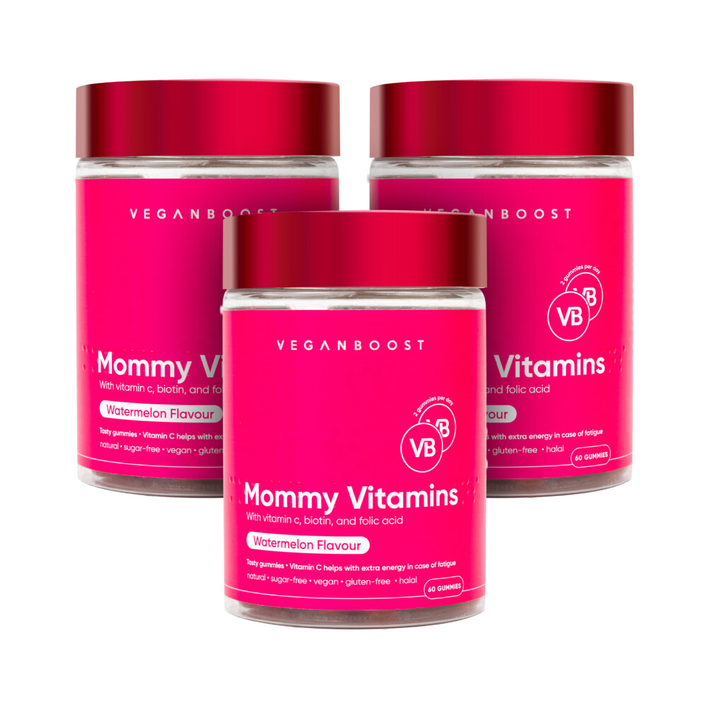 Gratis Verzending: 3x Veganboost Hair Vitamins Mommy Watermeloen 60 gummies