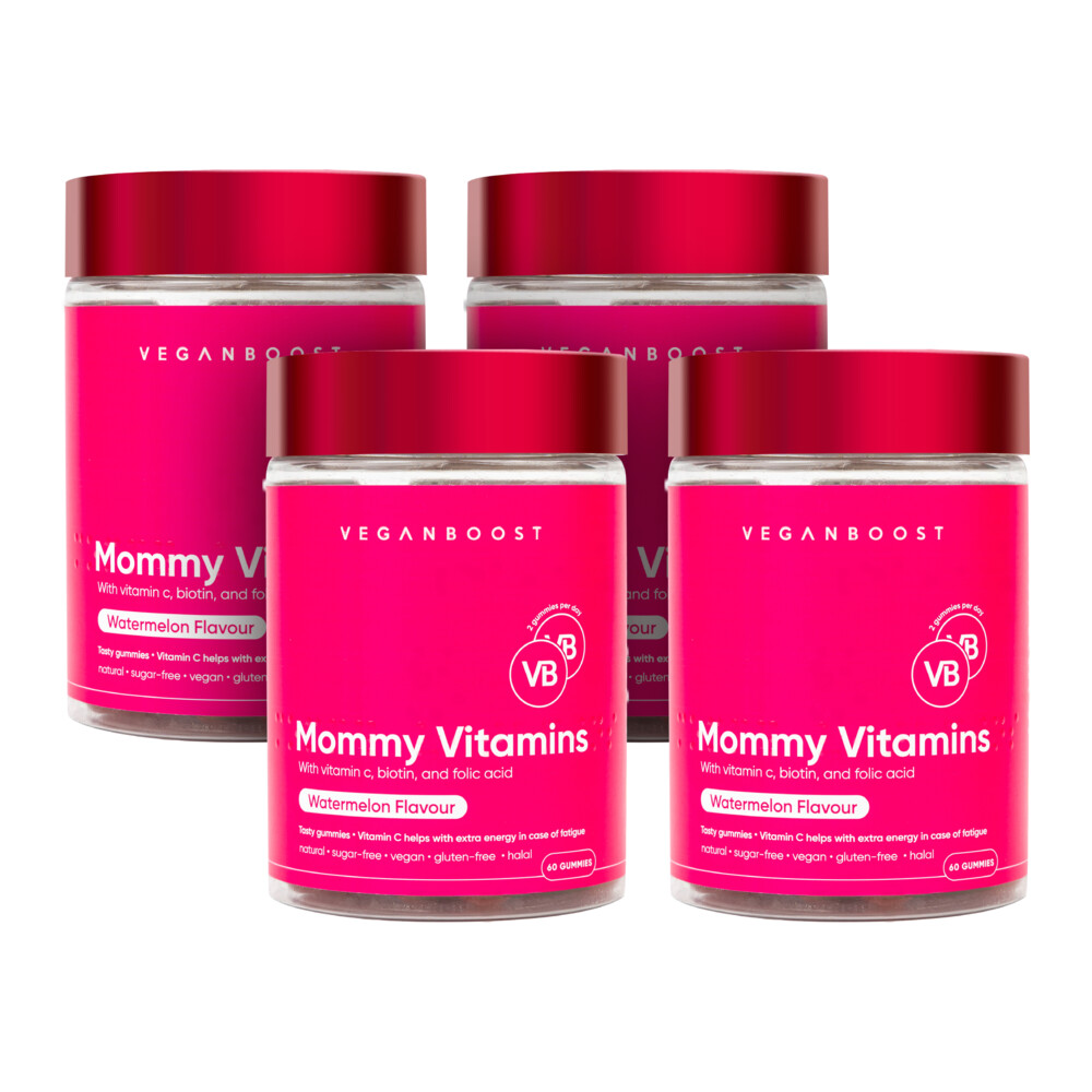 Gratis Verzending: 4x Veganboost Hair Vitamins Mommy Watermeloen 60 gummies