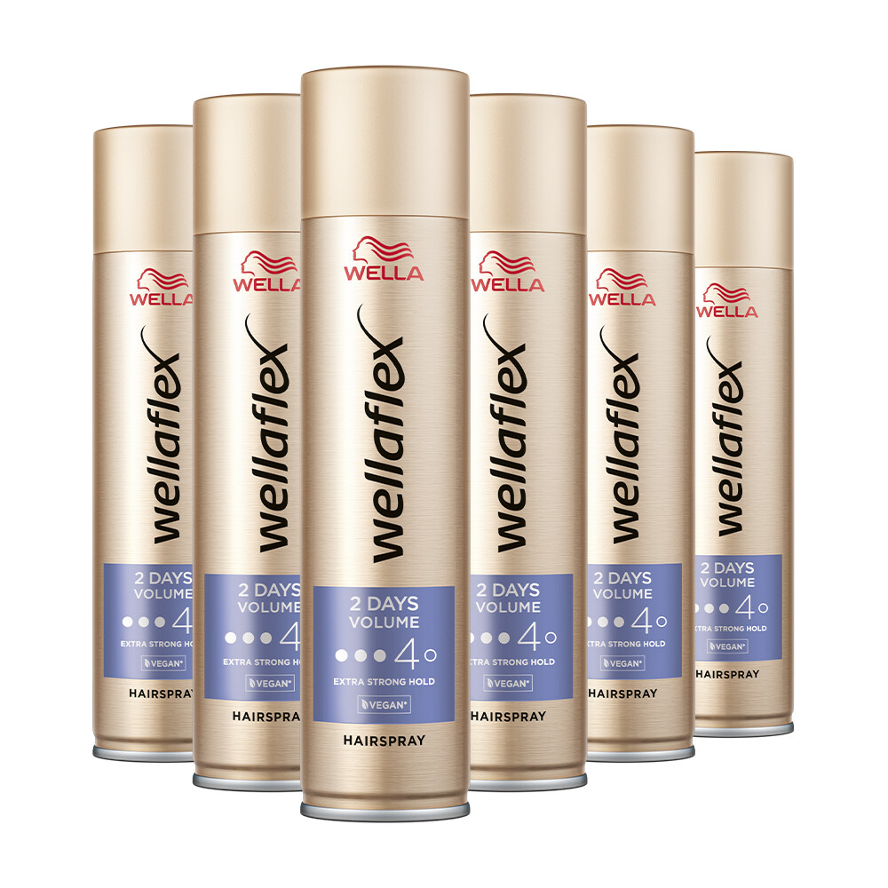 6x Wella Flex Haarspray 2 Days Volume Extra Strong 400 Ml