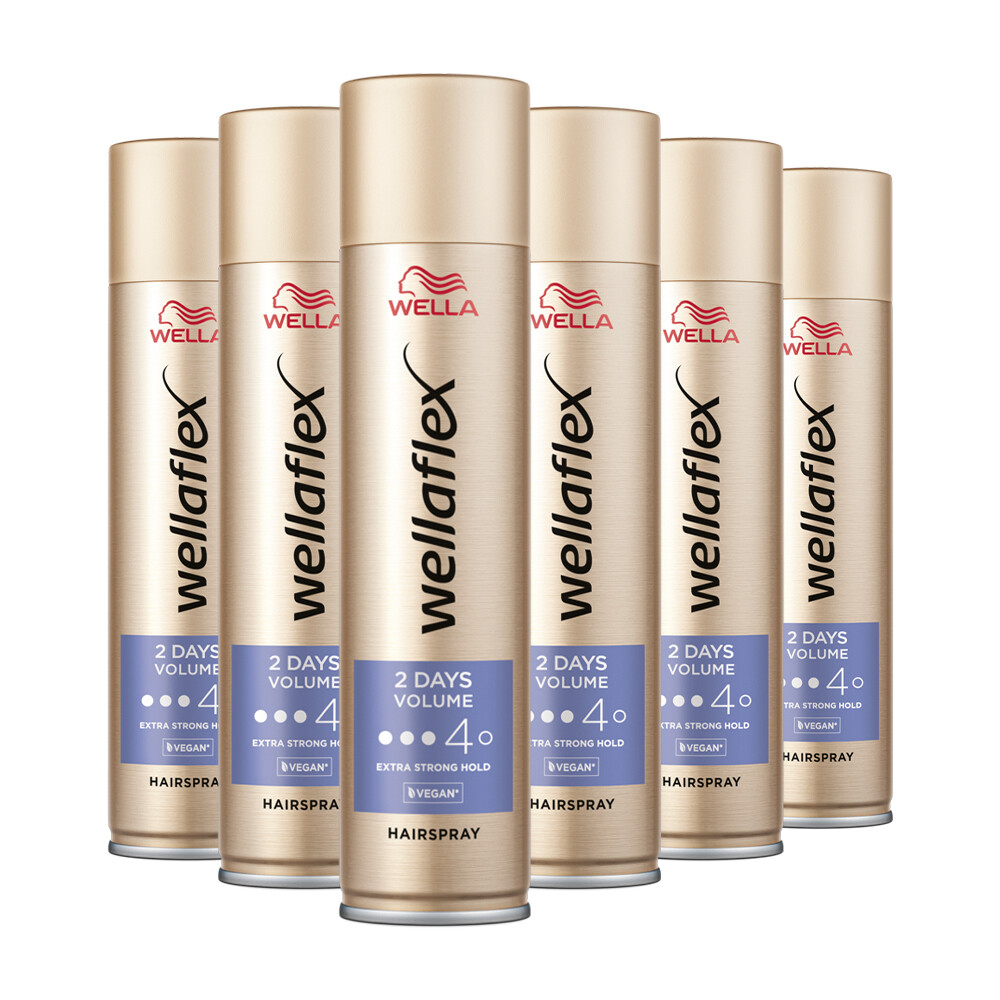 6x Wella Flex Haarspray 2 Days Volume Extra Strong 250 ml