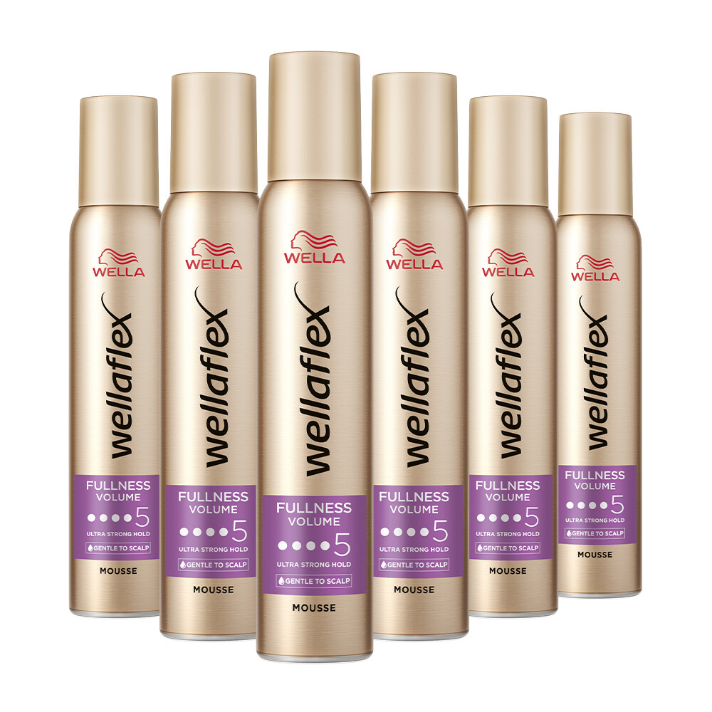 6x Wella Flex Fullness Volume Ultra Strong Haarmousse 200 ml