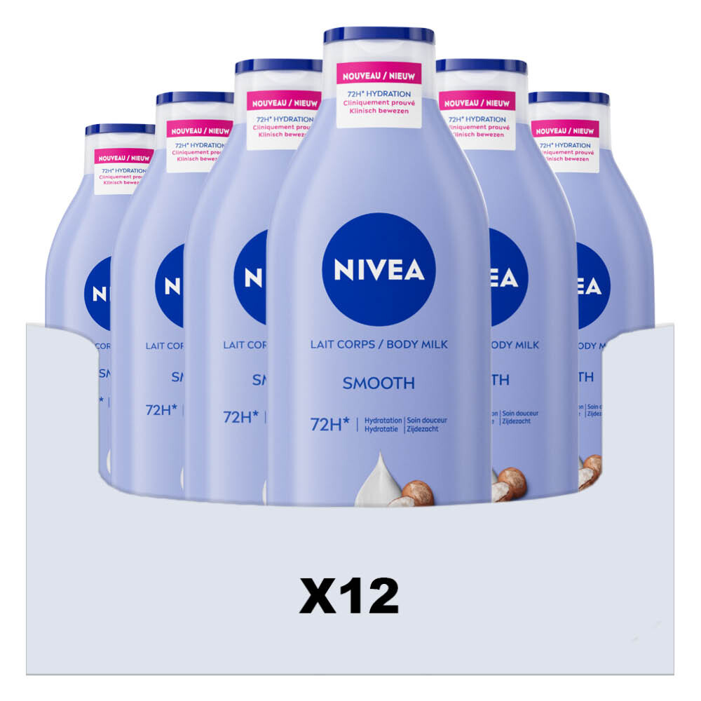 12x NIVEA Zijdezachte Body Milk 400 ml