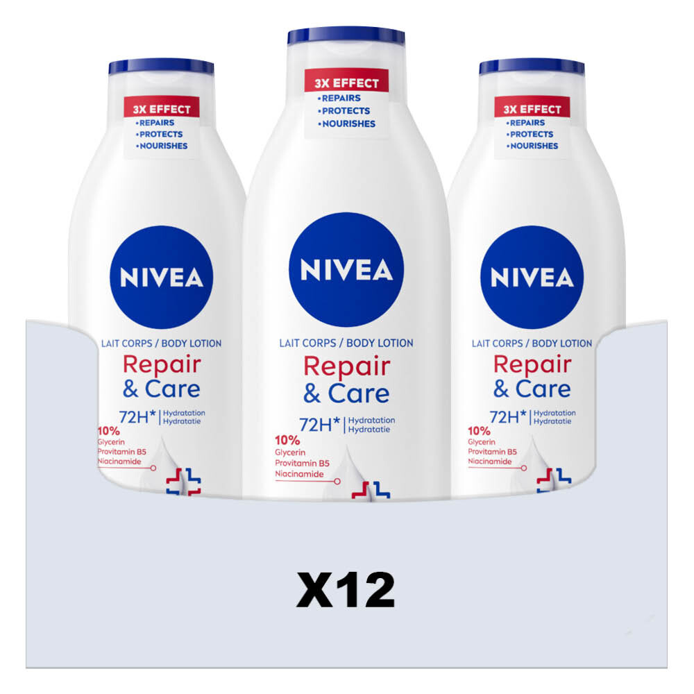 12x NIVEA Bodylotion Repair & Care 250 ml