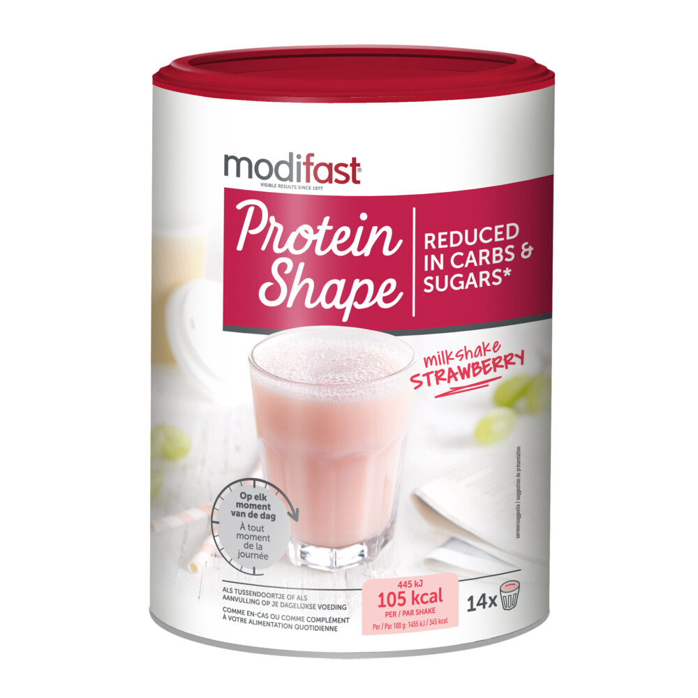 Modifast Protein Shape Milkshake Aardbei 420 gr
