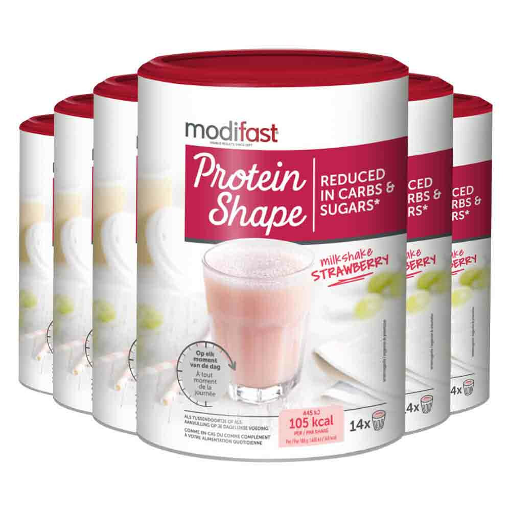 6x Modifast Protein Shape Milkshake Aardbei 420 gr