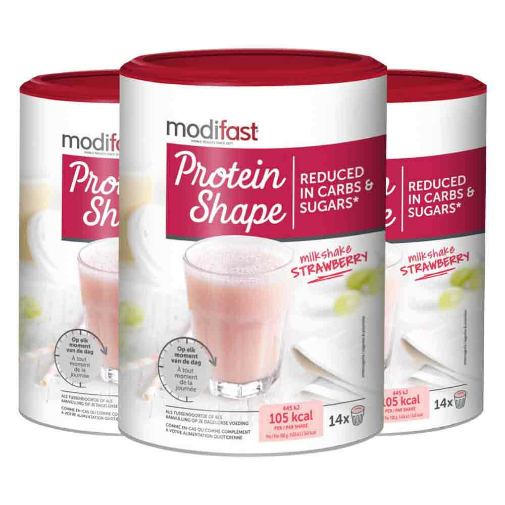 3x Modifast Protein Shape Milkshake Aardbei 420 gr