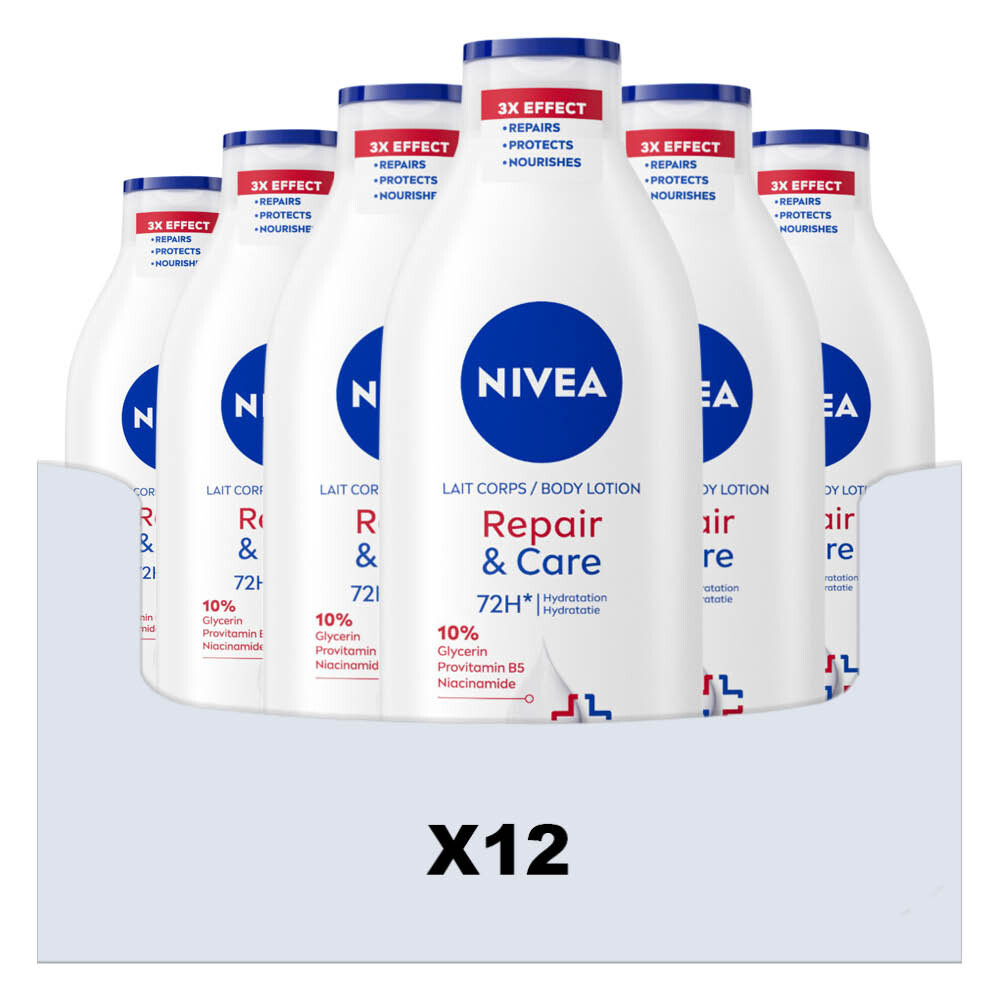 12x NIVEA Bodylotion Repair&Care 400 ml