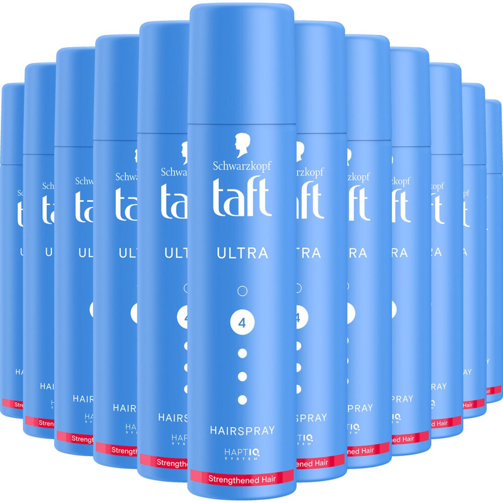 12x Taft Hairspray Ultra Strong Pocket Size 75 Ml