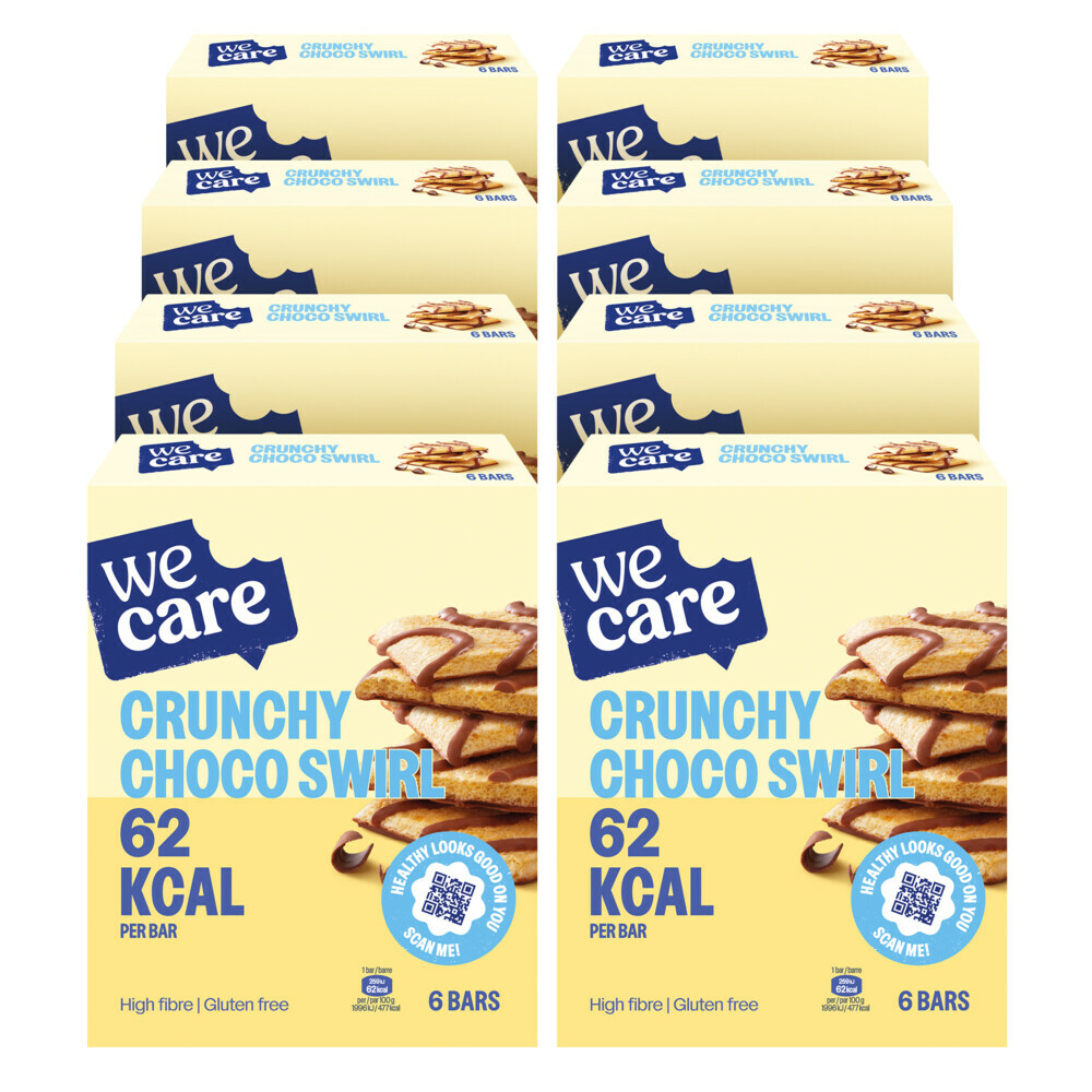 8x WeCare Bars Crunchy Choco Swirl 78 gr