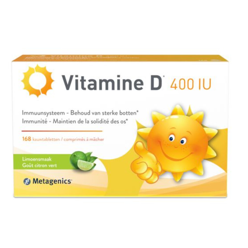 Metagenics Vitamine D 400Iu Limoensmaak 168 kauwtabletten