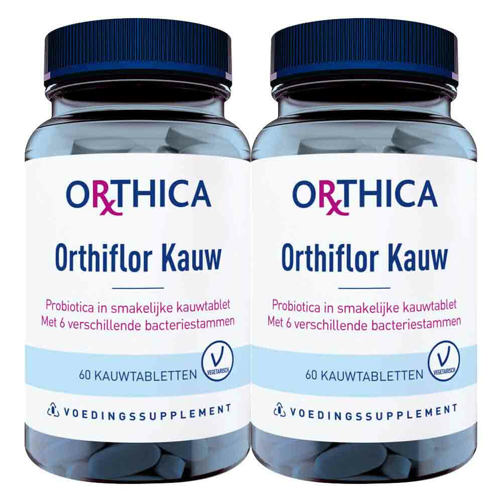 2x Orthica Orthiflor Kauw Probiotica 60 kauwtabletten