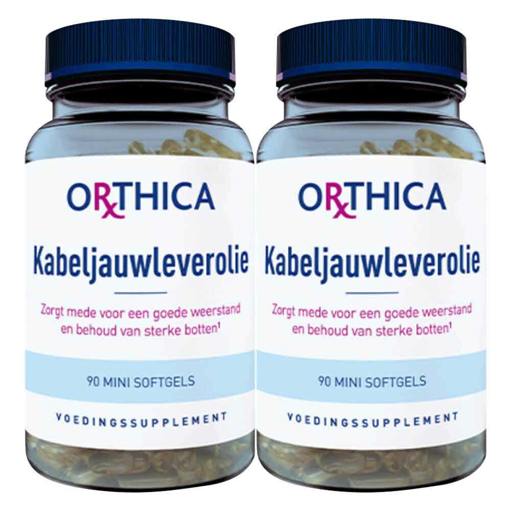 2x Orthica Kabeljauwleverolie 90 softgels