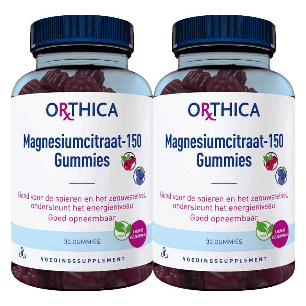 2x Orthica Magnesiumcitraat-150 Gummies 30 gummies