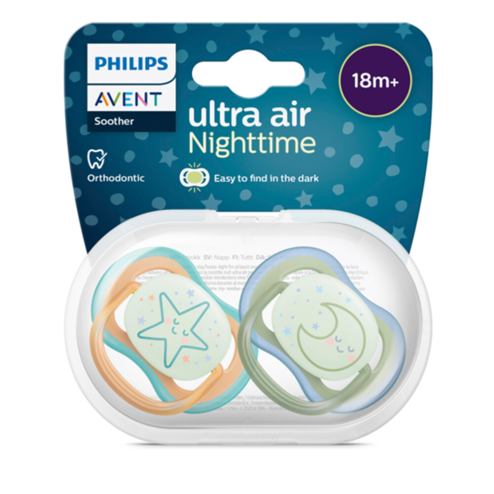 Philips Avent Fopspeen Ultra Air Nighttime 18+ mnd 2 stuks