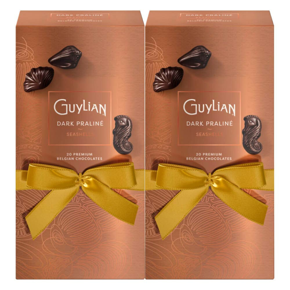 2x Guylian Chocolade Zeevruchten Dark Praline Luxe Giftbox 225 gr