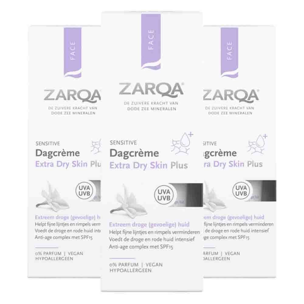 3x Zarqa Extra Dry Skin Dagcrème Plus 50 ml