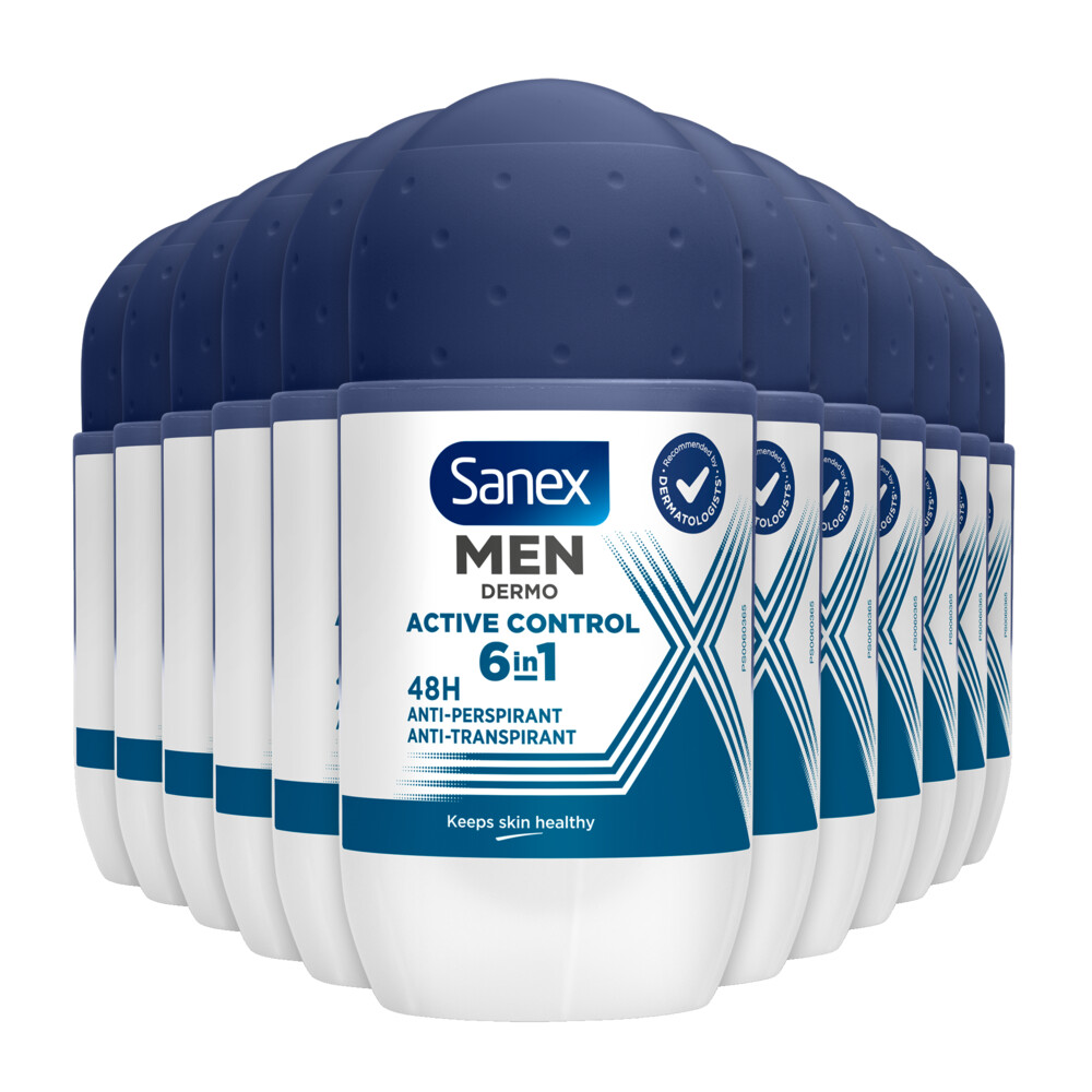 12x Sanex Deodorant Roller Men Active Control 50 ml