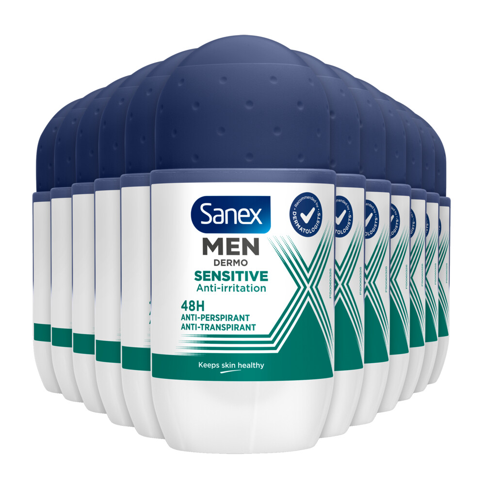 12x Sanex Deodorant Roller Men Sensitive 50 ml