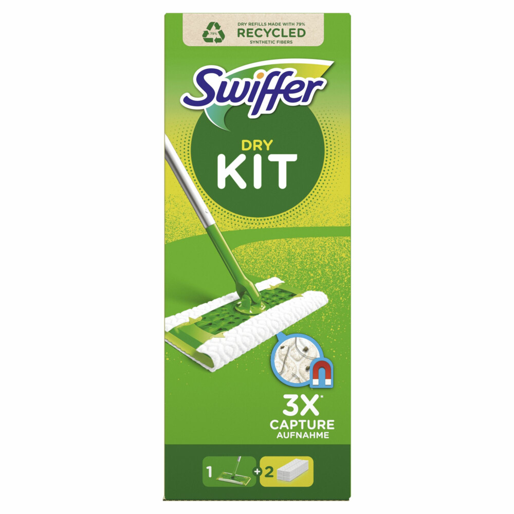 6x Swiffer Starterskit met 1 Handvat + 2 Droge Doekjes Navullingen 1 set