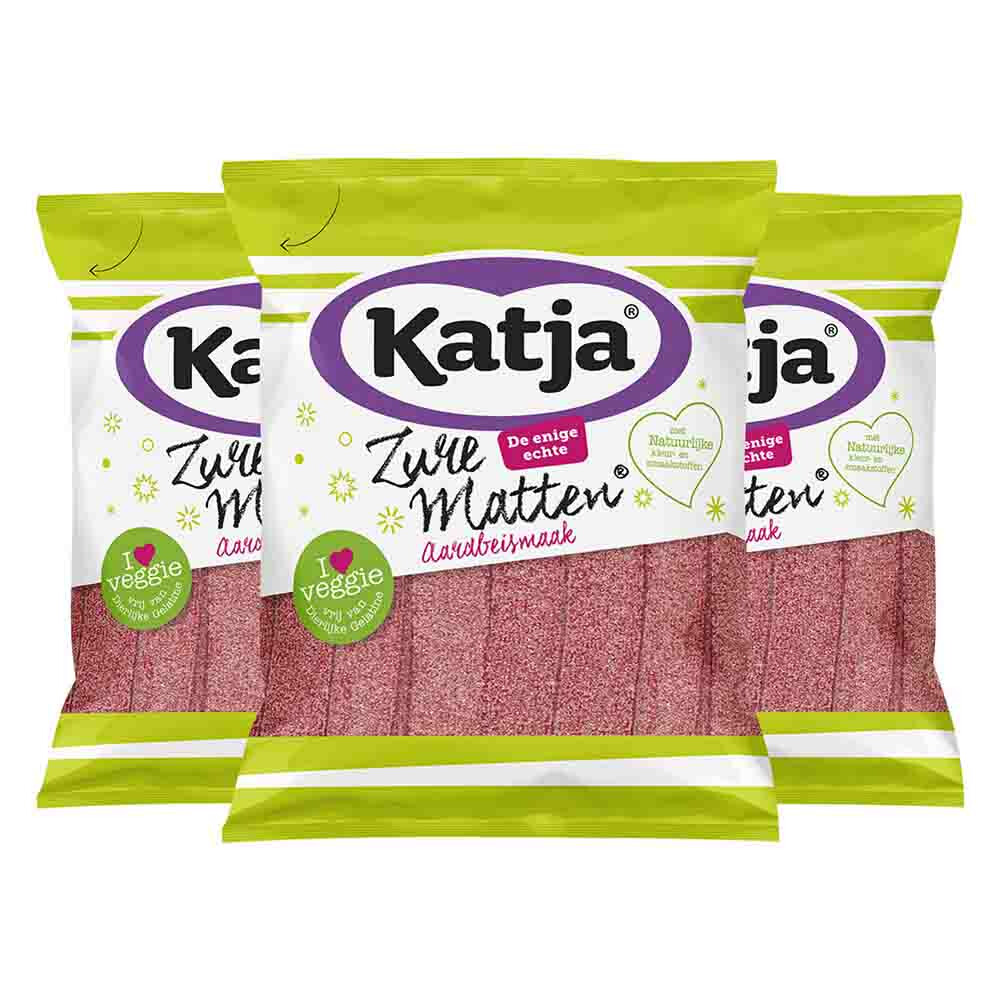 3x Katja Zure Matten Aardbei 125 gr