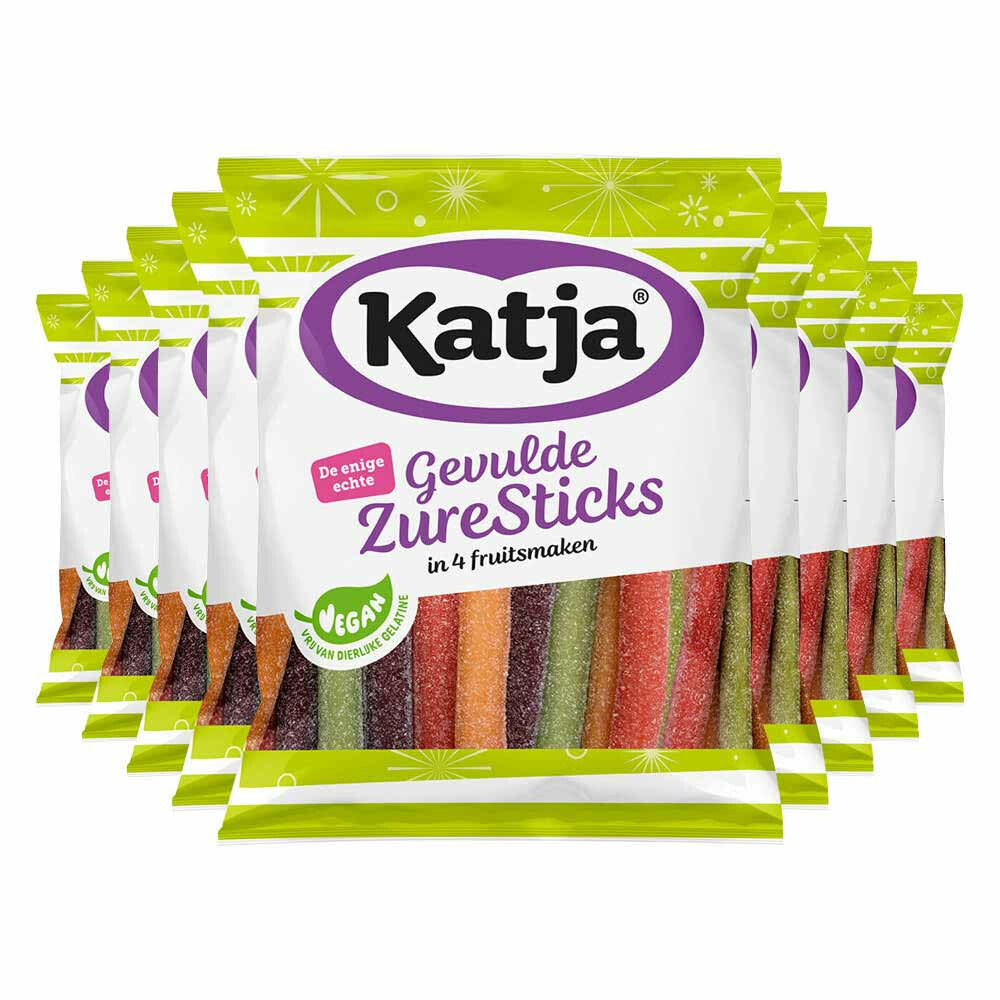 9x Katja Gevulde Zure Stick mix 125 gr