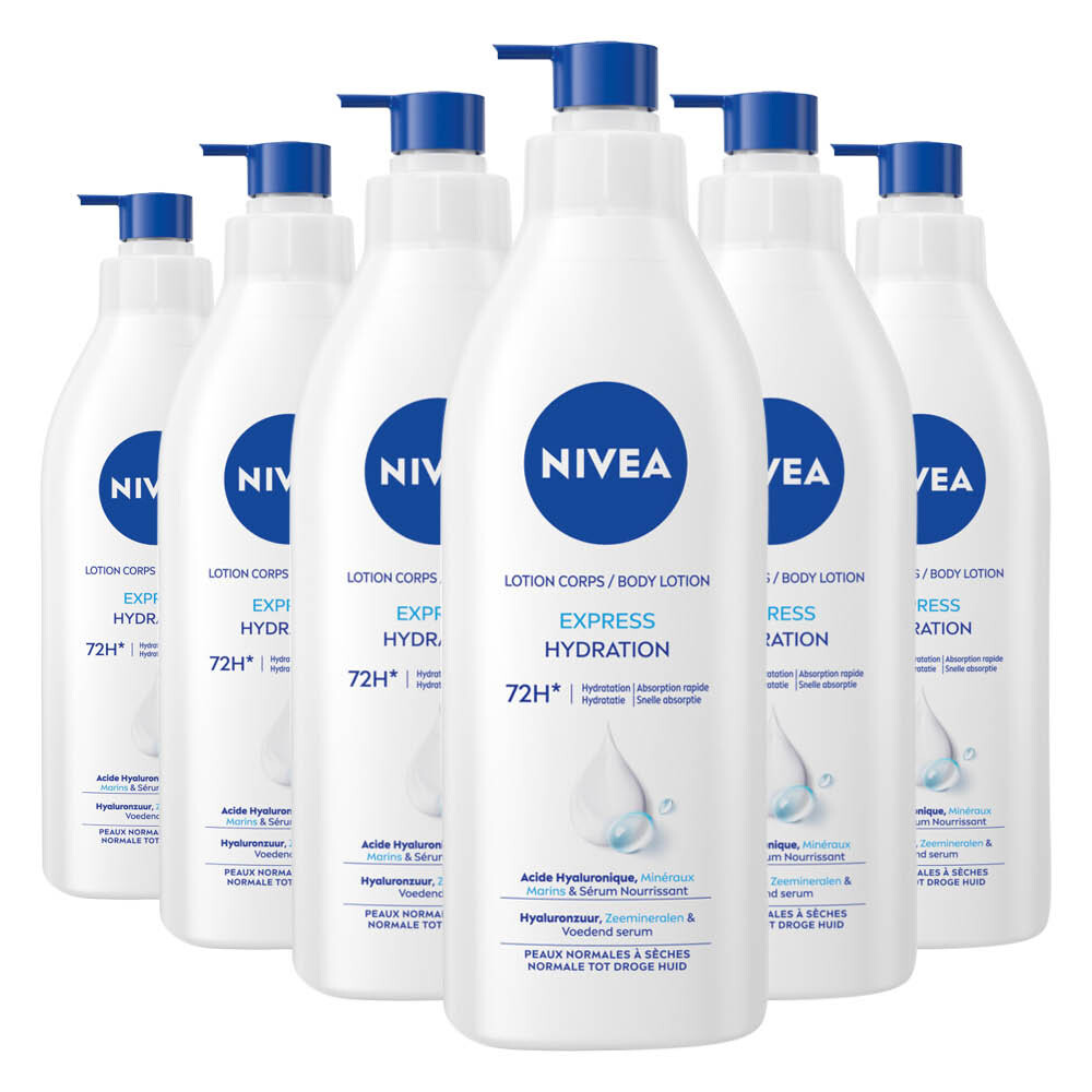 6x NIVEA Bodylotion met Pomp Express 400 ml