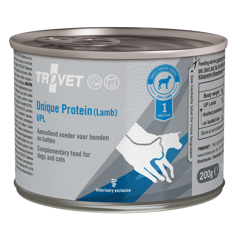 6x Trovet UPL Unique Protein Honden- en Kattenvoer Nat Lam 200 gr